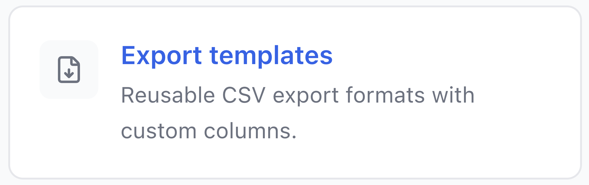 Export Templates