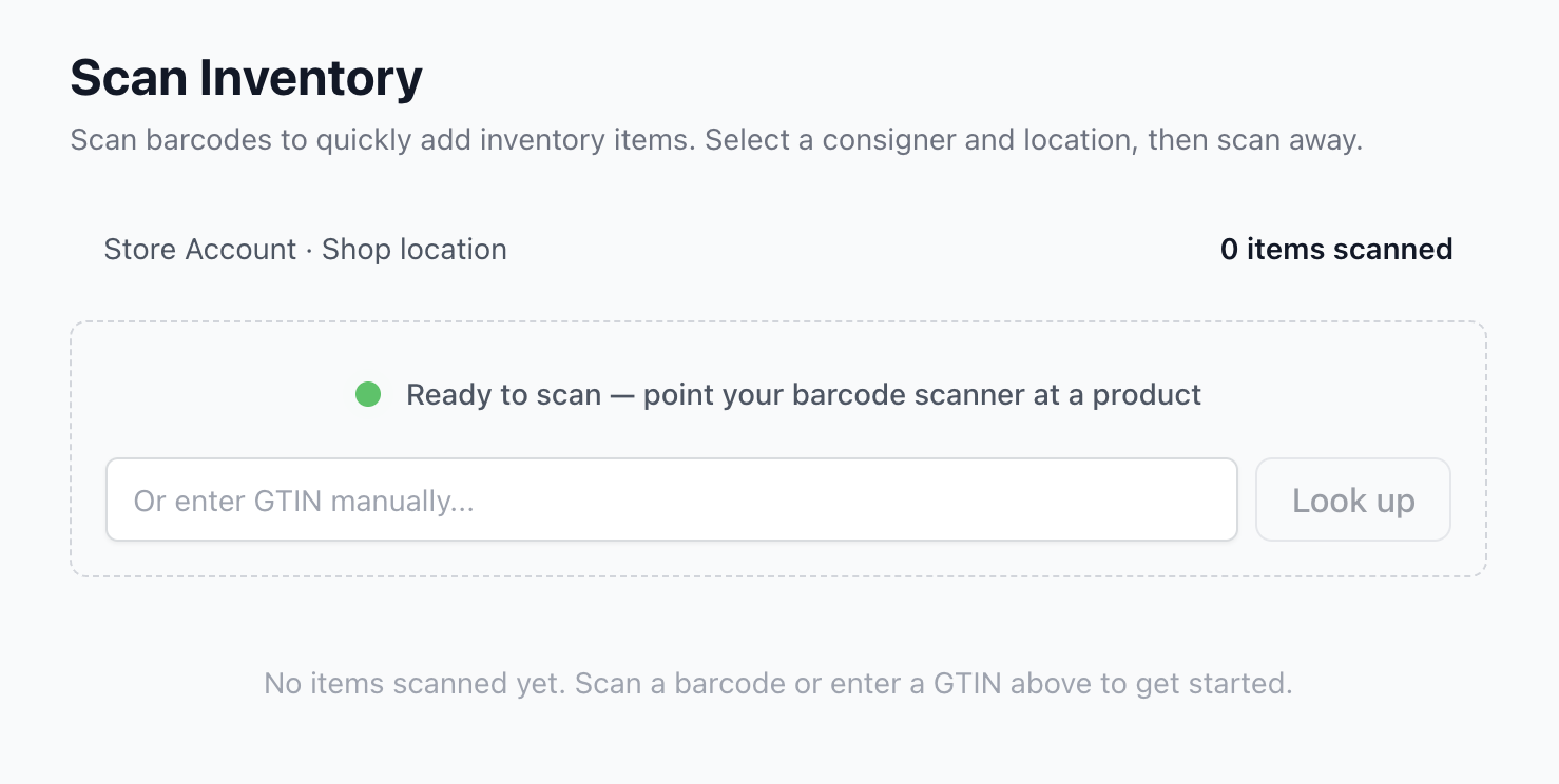 Scan to Intake Inventory